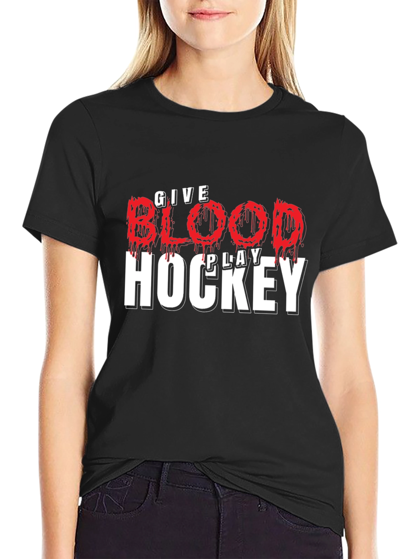 Give Blood Play Hockey T-Shirt