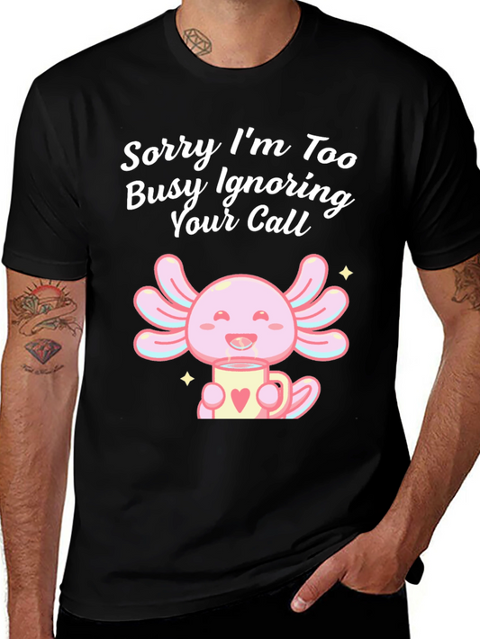Ignoring Call Axolotl Black T-Shirt