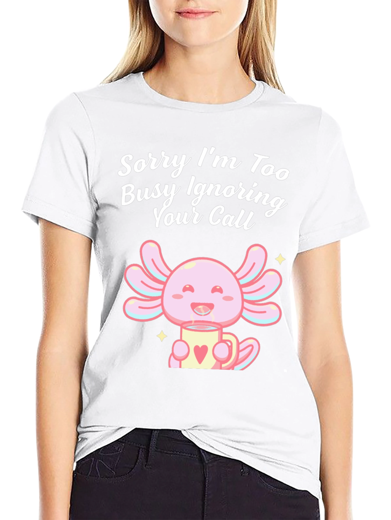 Ignoring Call Axolotl Black T-Shirt