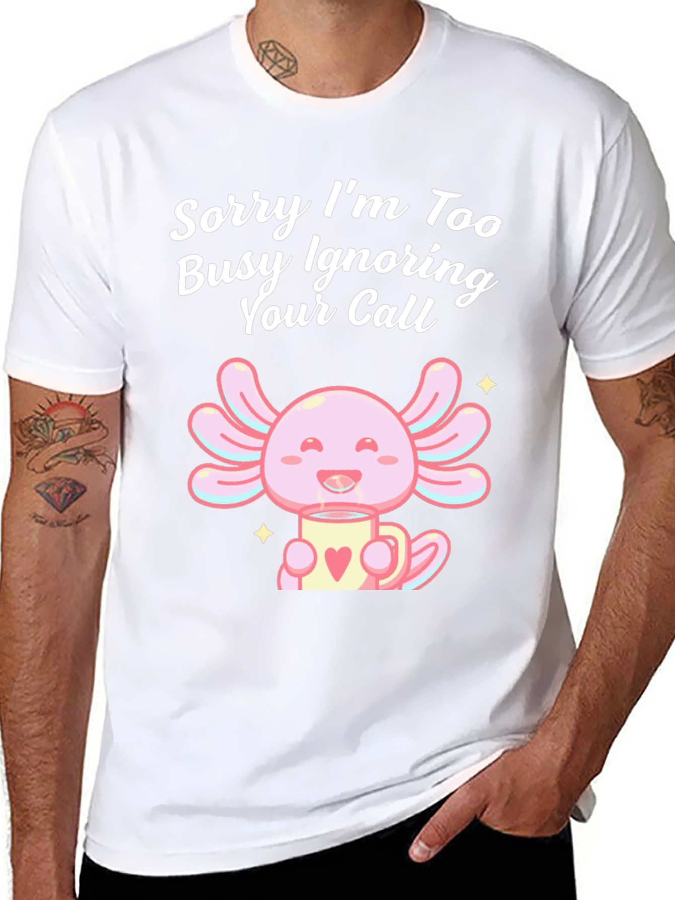 Ignoring Call Axolotl Black T-Shirt
