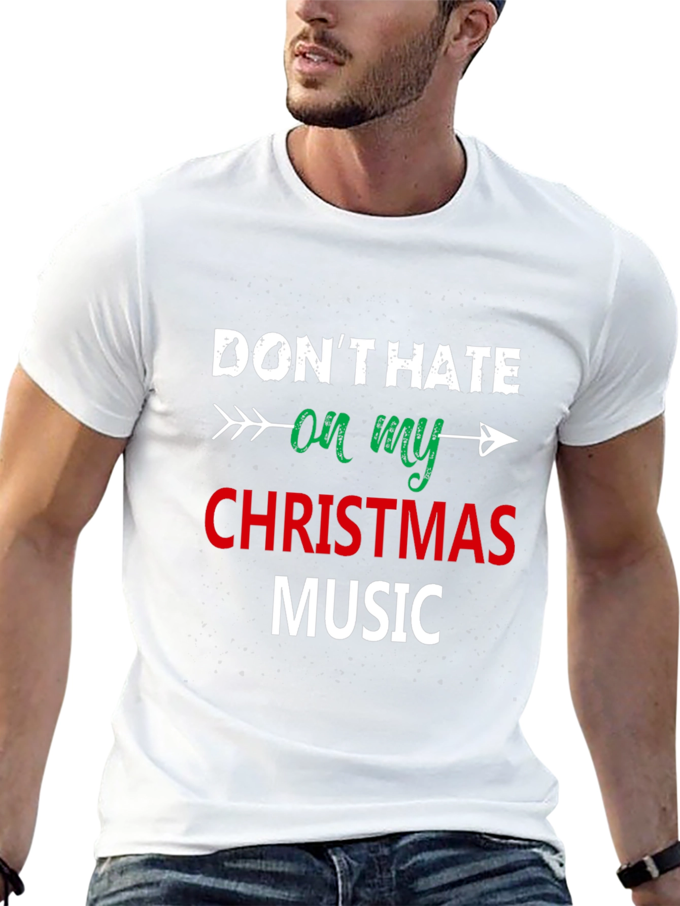 Dont Hate On My Christmas Music Black T-Shirt