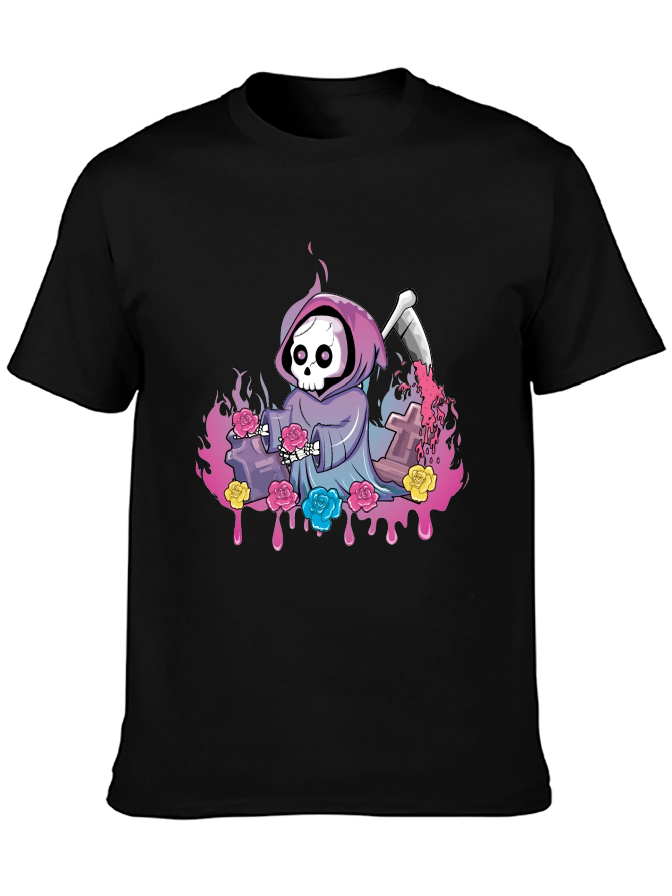 Grim Reaper Roses Graphic Tee