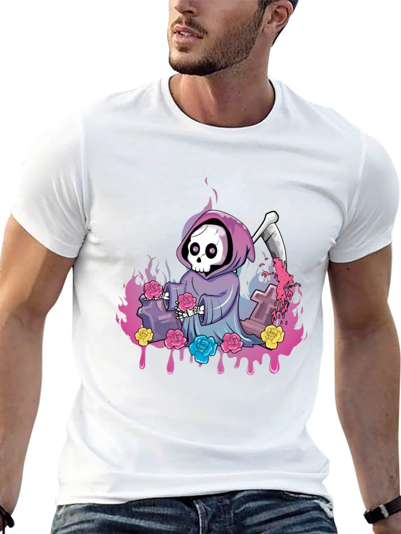 Grim Reaper Roses Graphic Tee