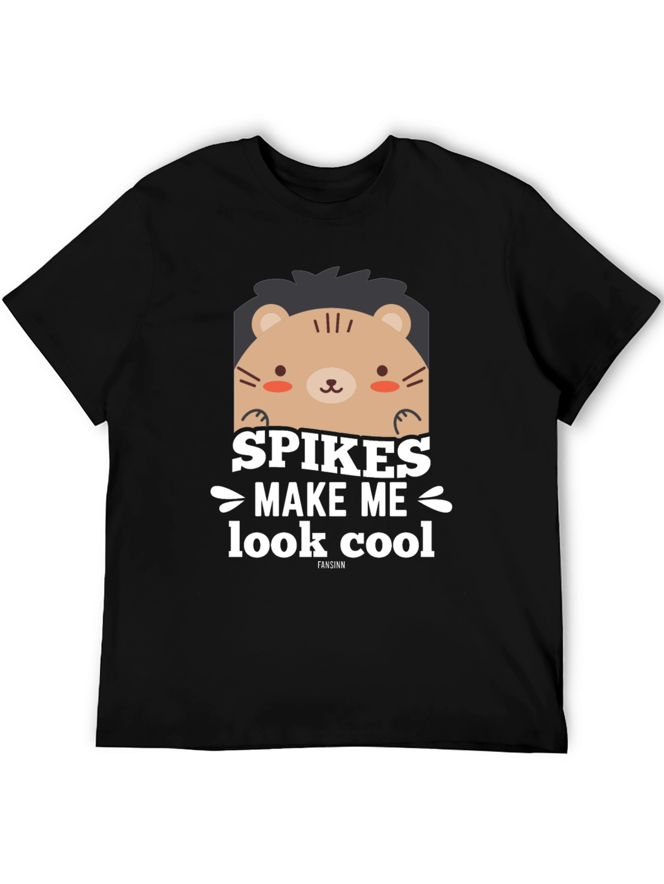 Spikes Make Me Look Cool Black Graphic T-Shirt