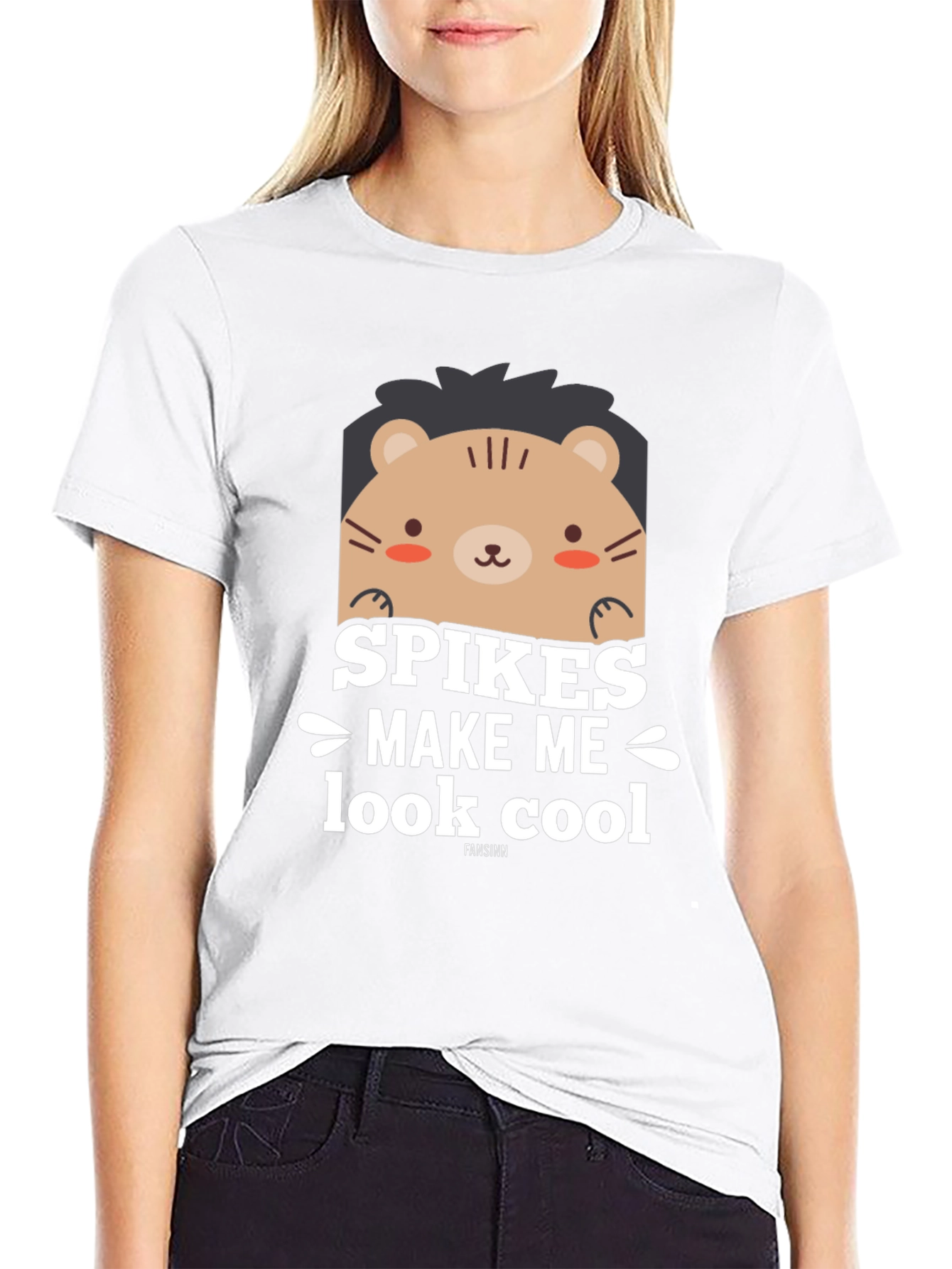 Spikes Make Me Look Cool Black Graphic T-Shirt