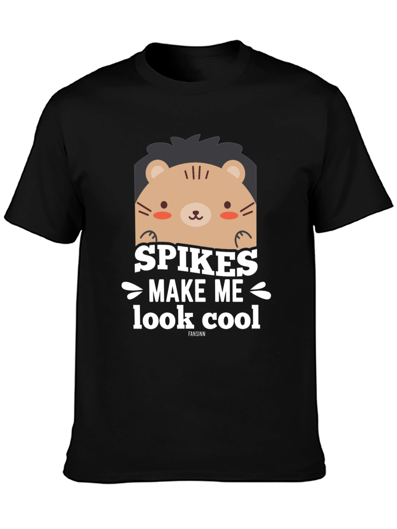 Spikes Make Me Look Cool Black Graphic T-Shirt