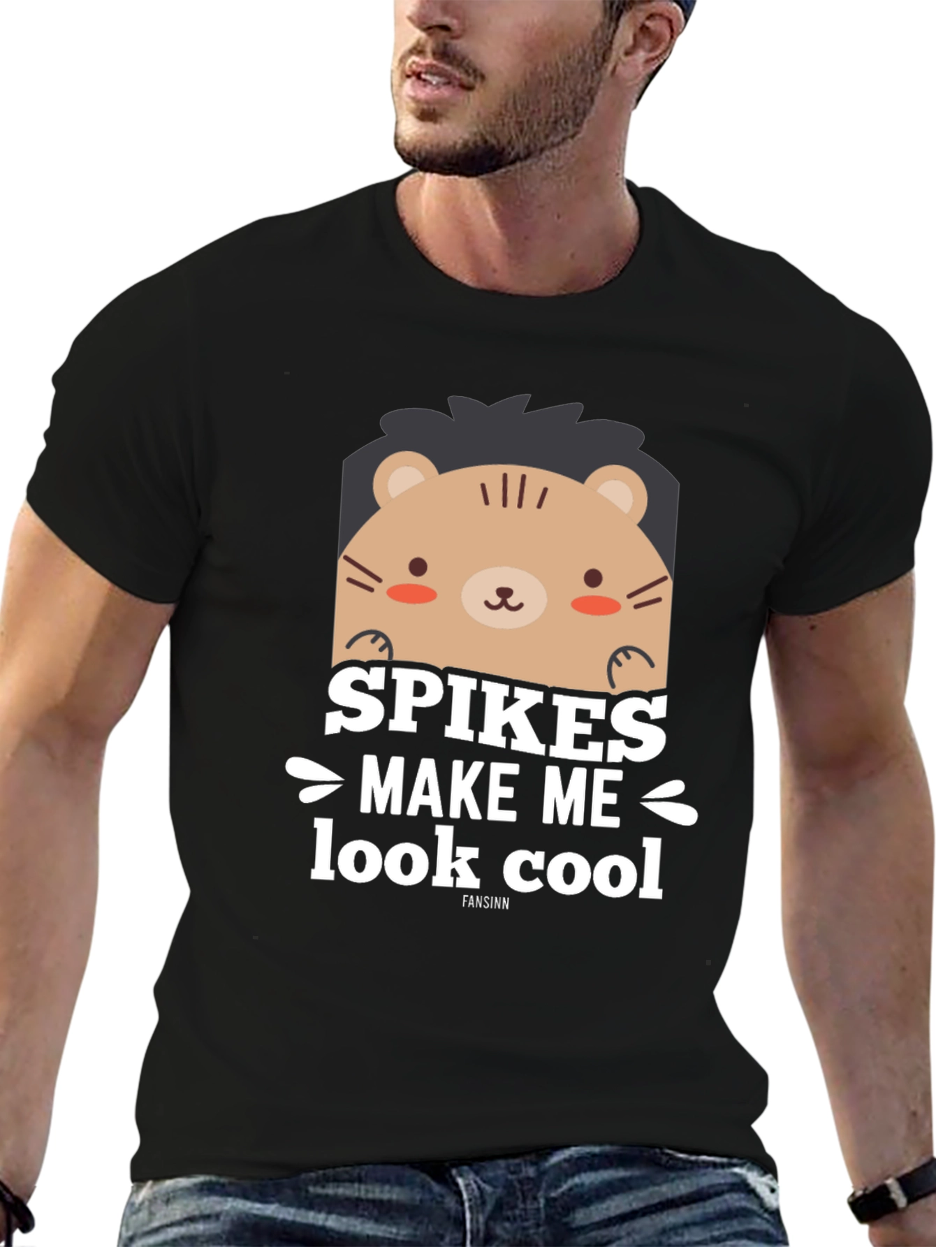 Spikes Make Me Look Cool Black Graphic T-Shirt