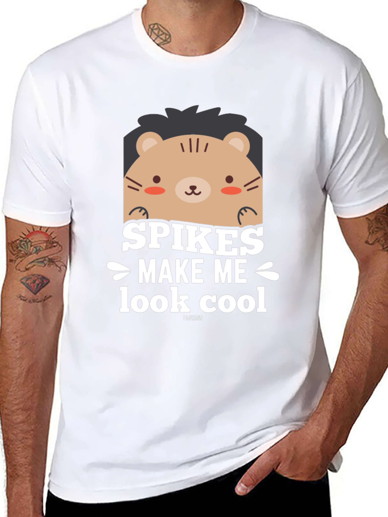 Spikes Make Me Look Cool Black Graphic T-Shirt