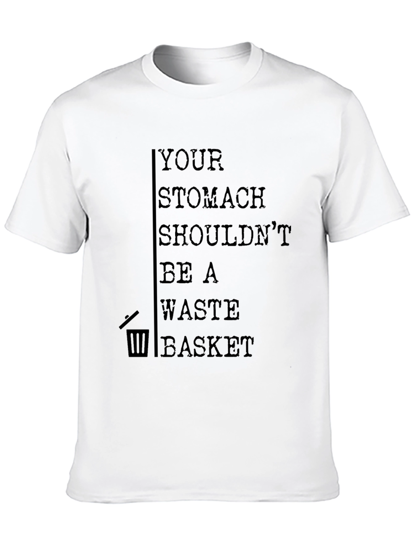 Humorous Stomach Waste Basket Graphic Tee