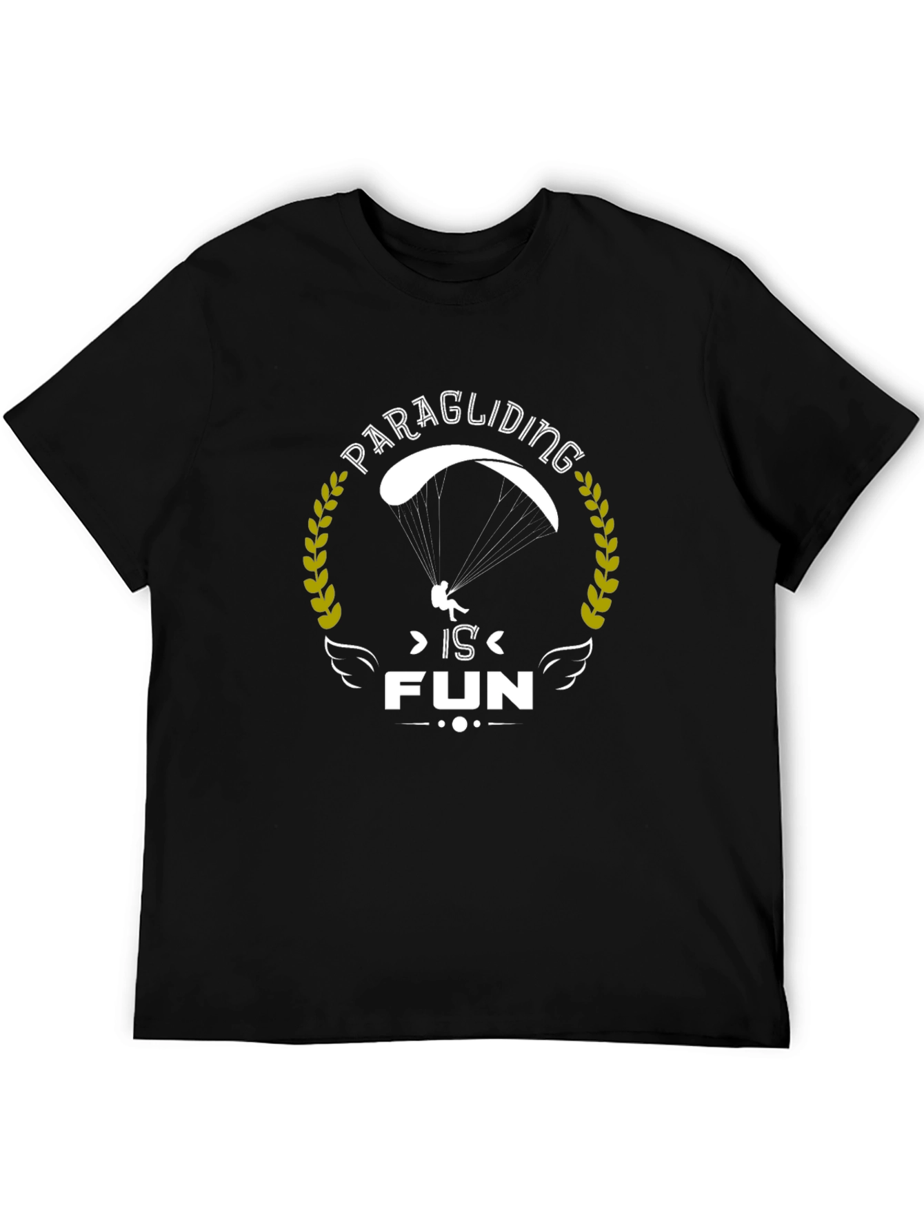 Paragliding is Fun Graphic Tee - Black Cotton T-Shirt