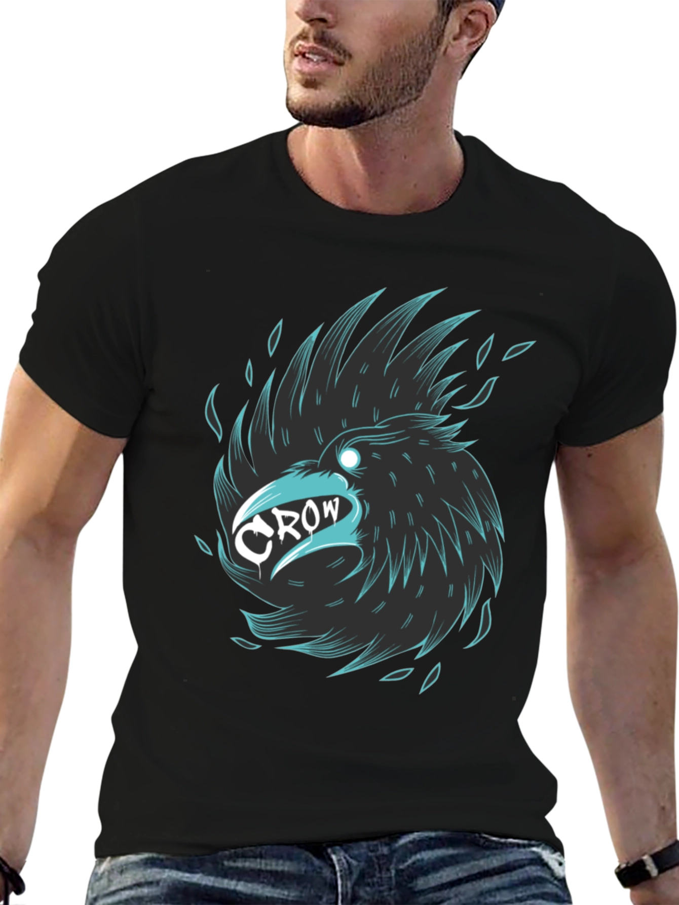 Cool Crow Graphic Tee - Stylish Black T-Shirt