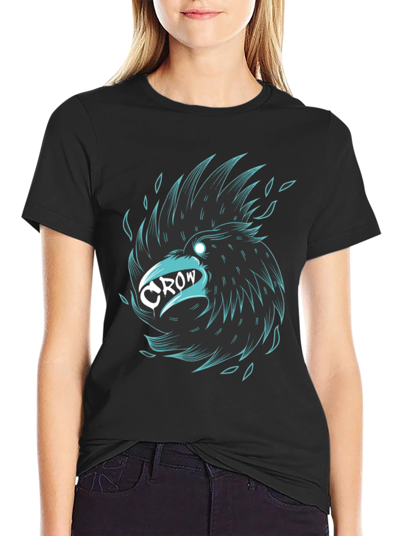 Cool Crow Graphic Tee - Stylish Black T-Shirt
