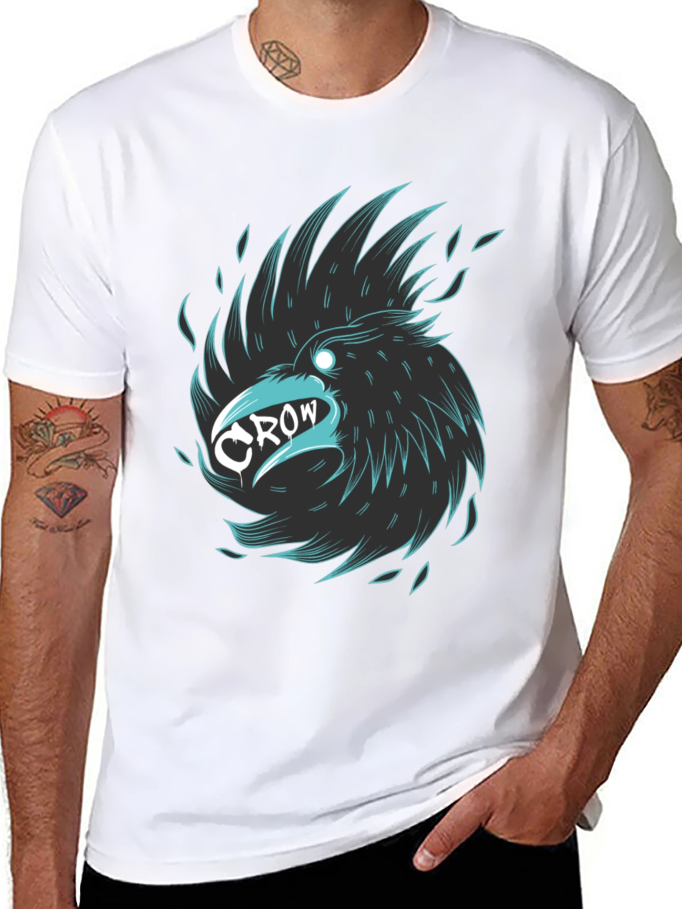 Cool Crow Graphic Tee - Stylish Black T-Shirt