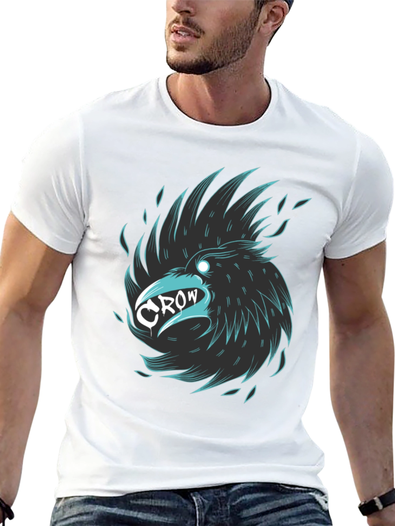 Cool Crow Graphic Tee - Stylish Black T-Shirt