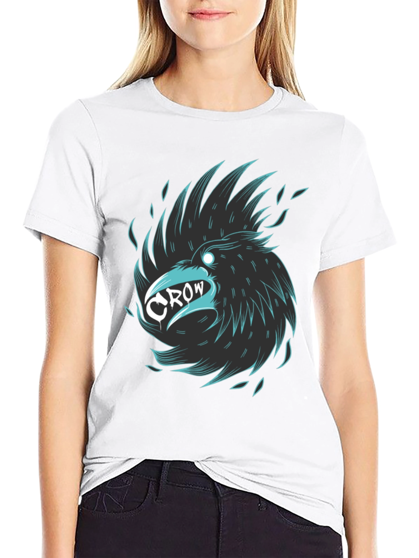 Cool Crow Graphic Tee - Stylish Black T-Shirt