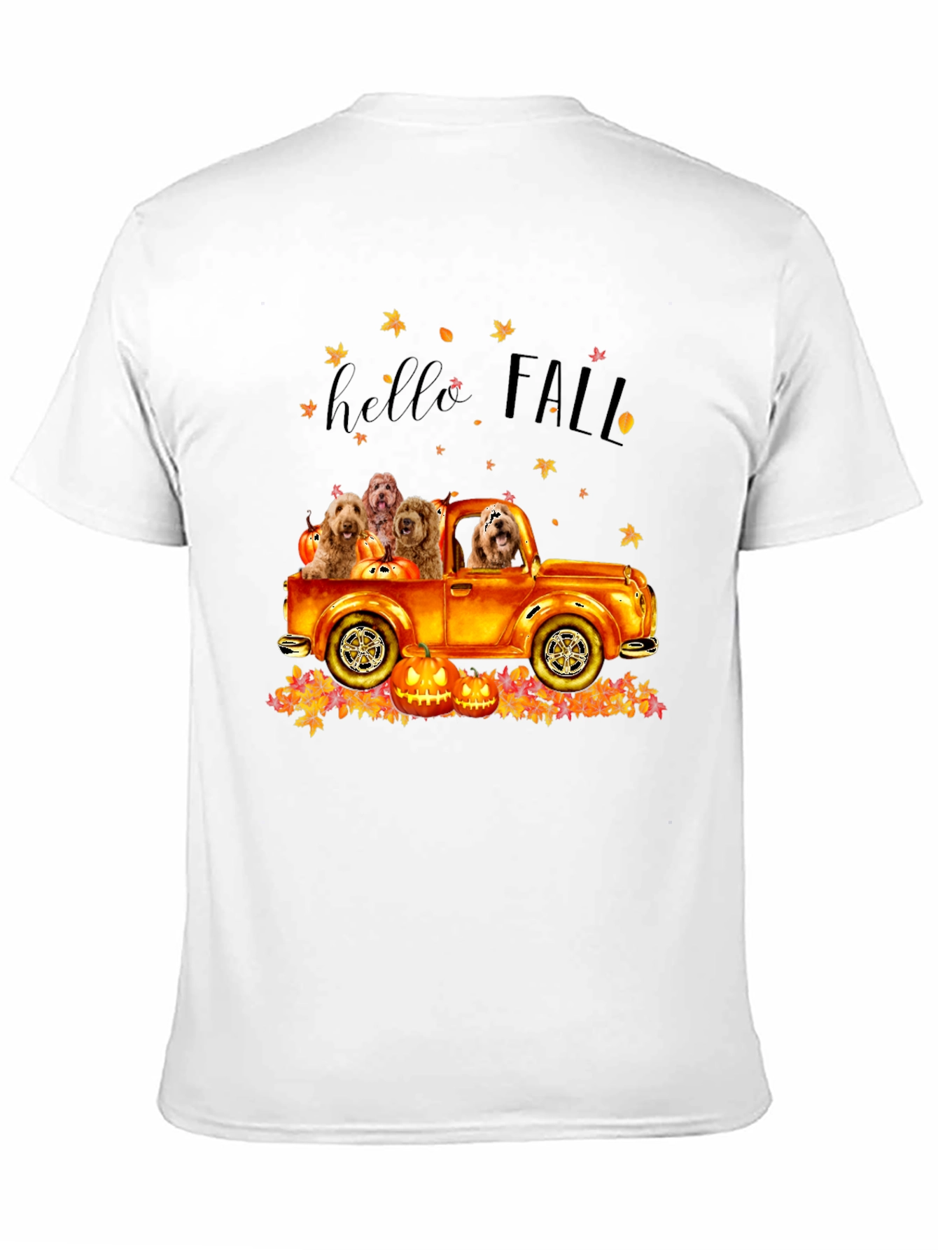 Hello Fall Dogs in Truck T-Shirt