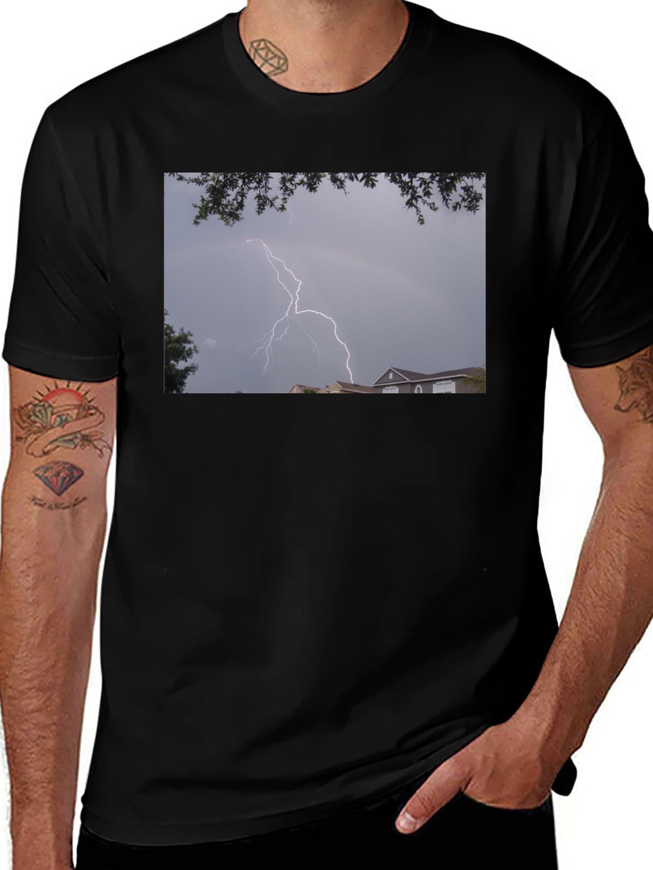 Lightning Graphic Black T-Shirt