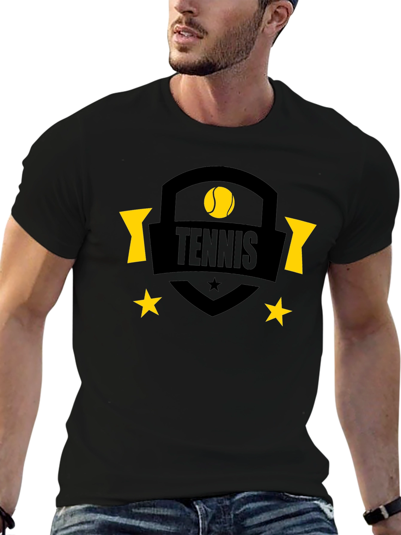 Tennis Graphic Black T-Shirt