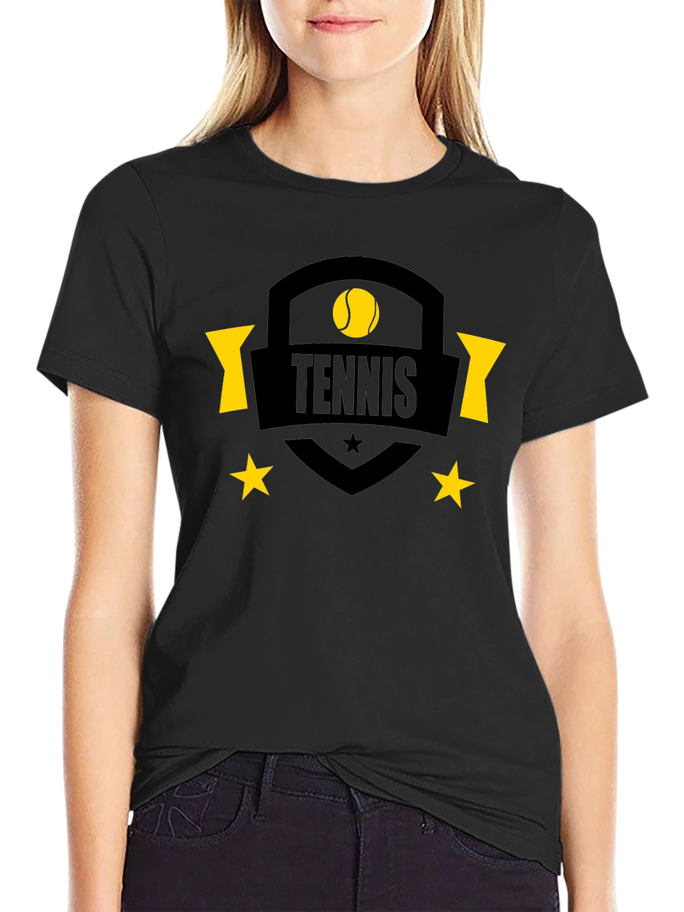 Tennis Graphic Black T-Shirt