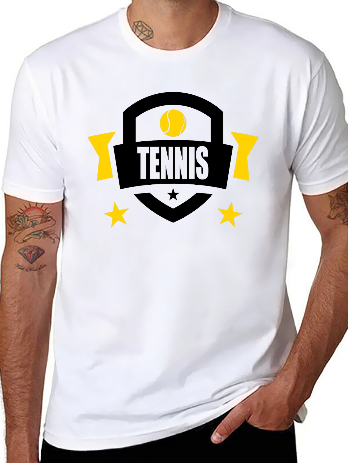 Tennis Graphic Black T-Shirt