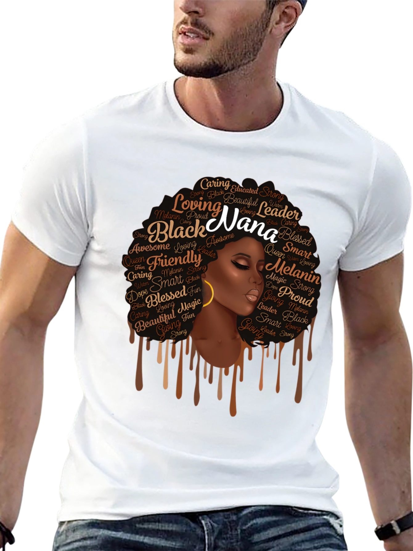 Black Nana Graphic T-Shirt - Afro Queen Tee
