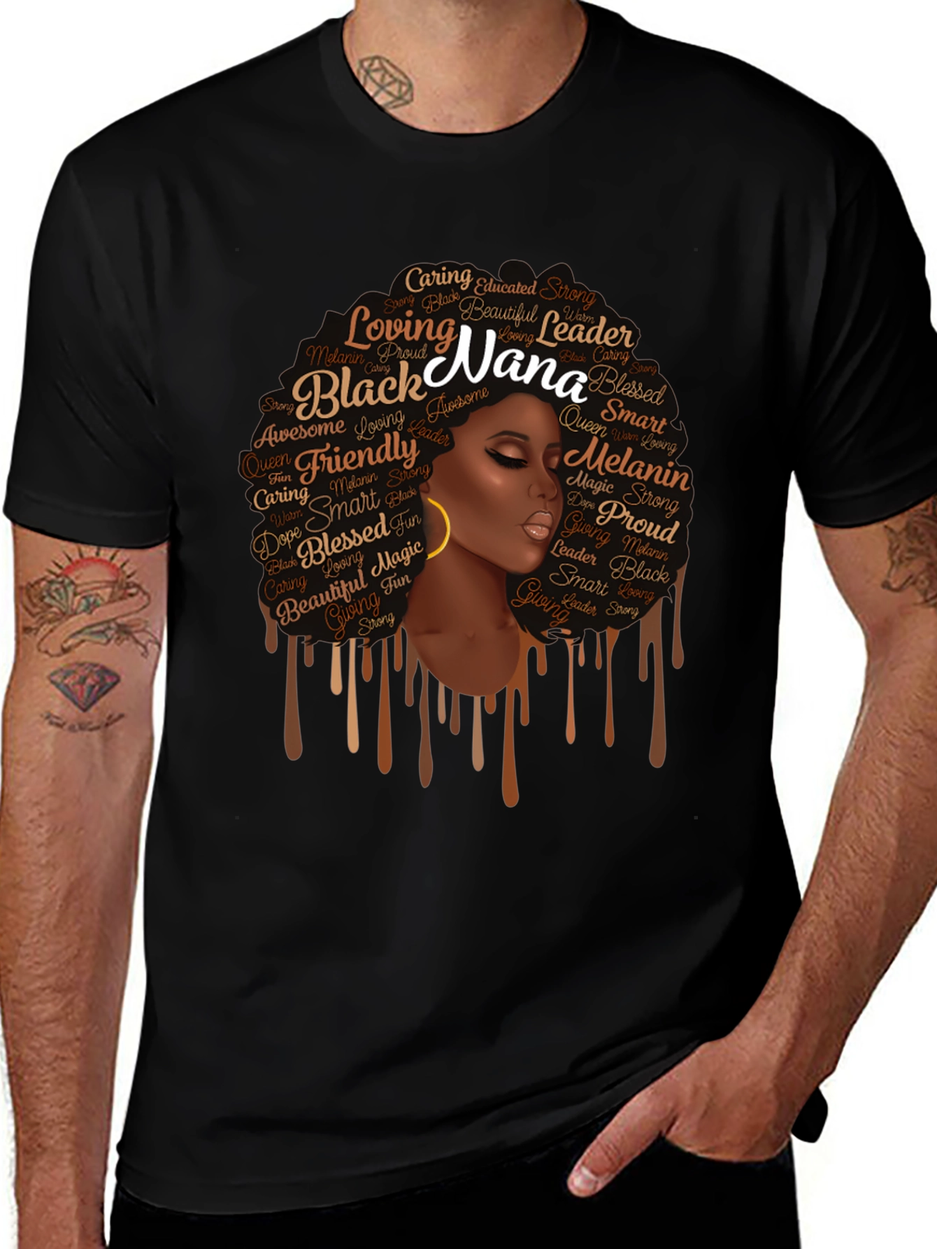 Black Nana Graphic T-Shirt - Afro Queen Tee