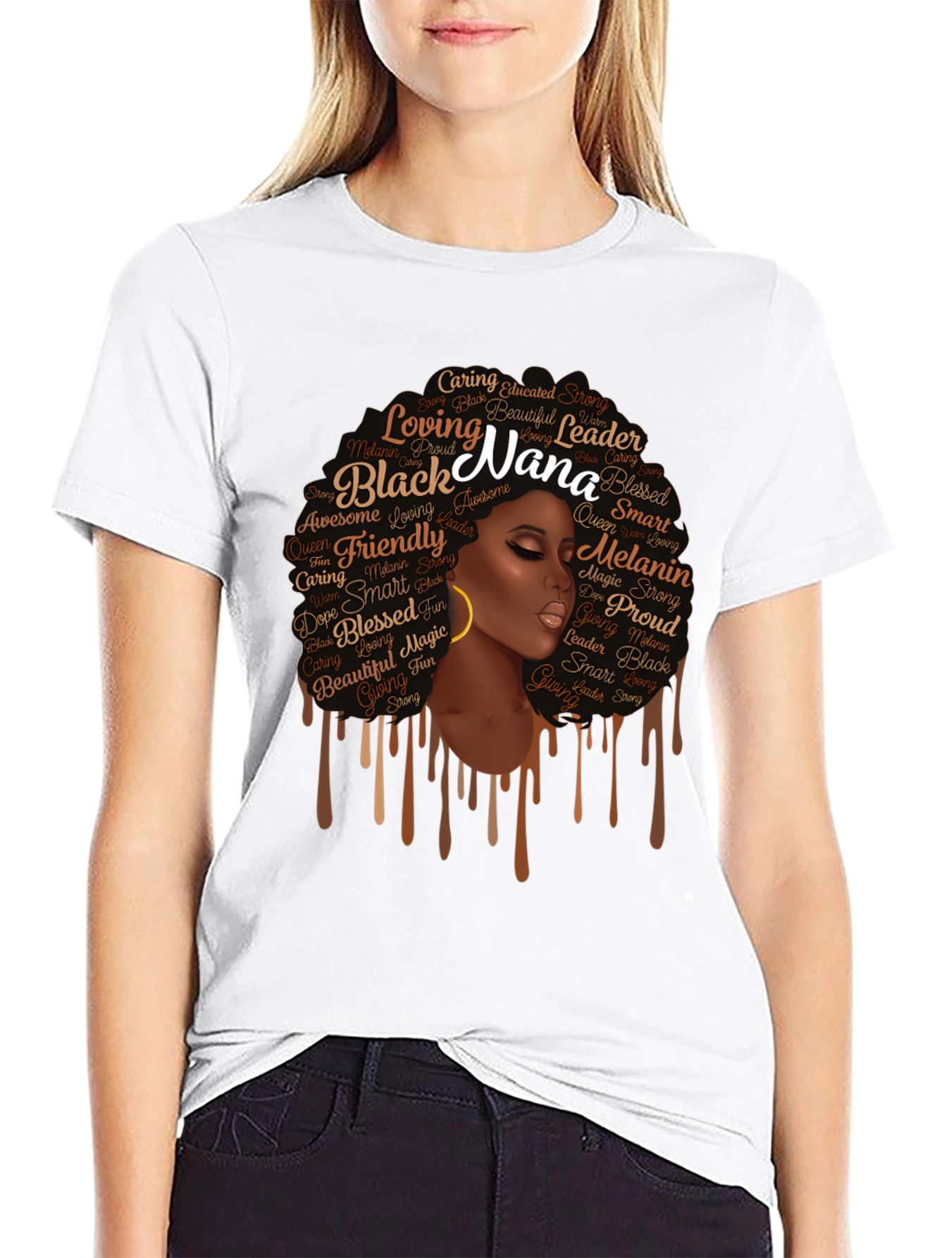 Black Nana Graphic T-Shirt - Afro Queen Tee