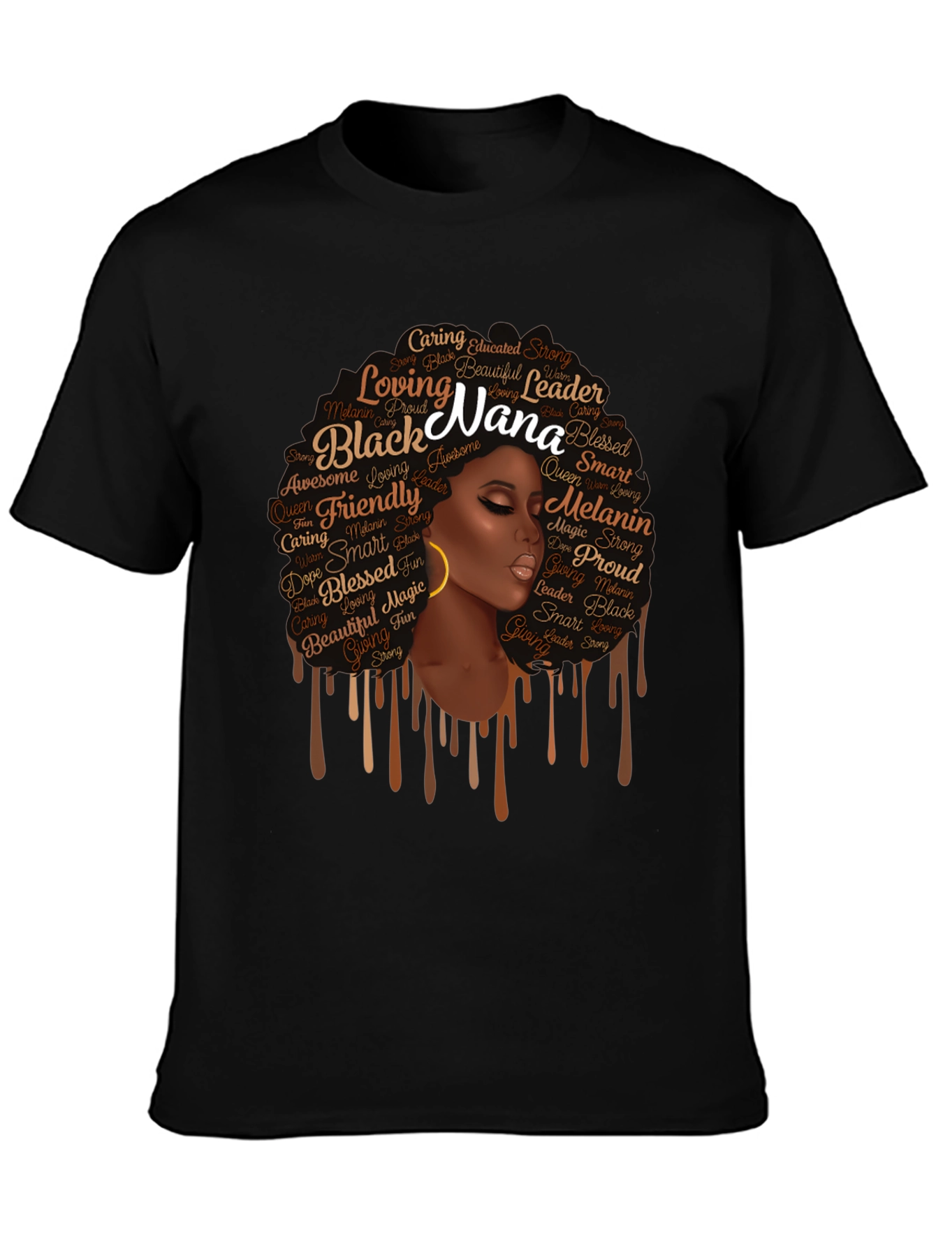 Black Nana Graphic T-Shirt - Afro Queen Tee