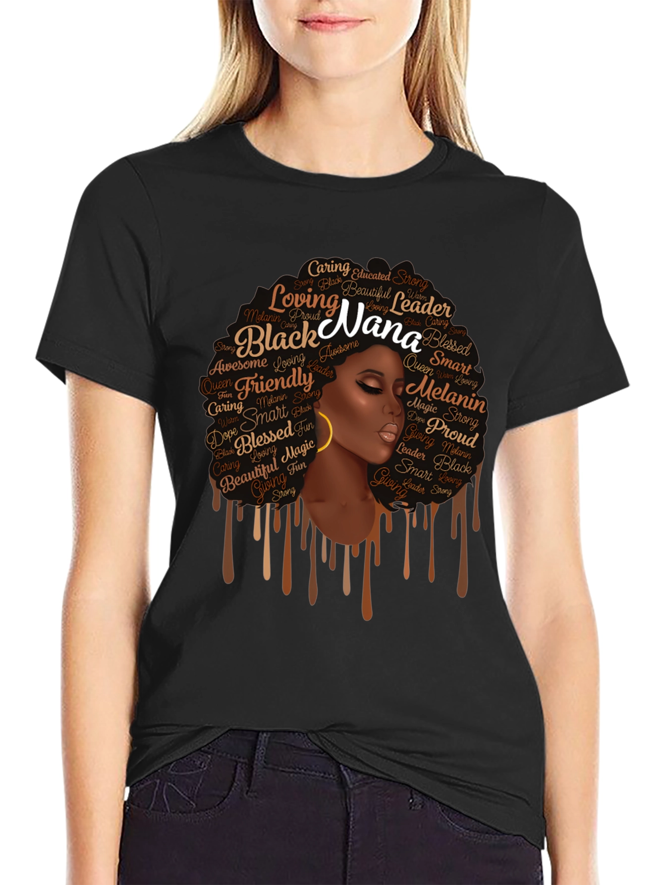 Black Nana Graphic T-Shirt - Afro Queen Tee