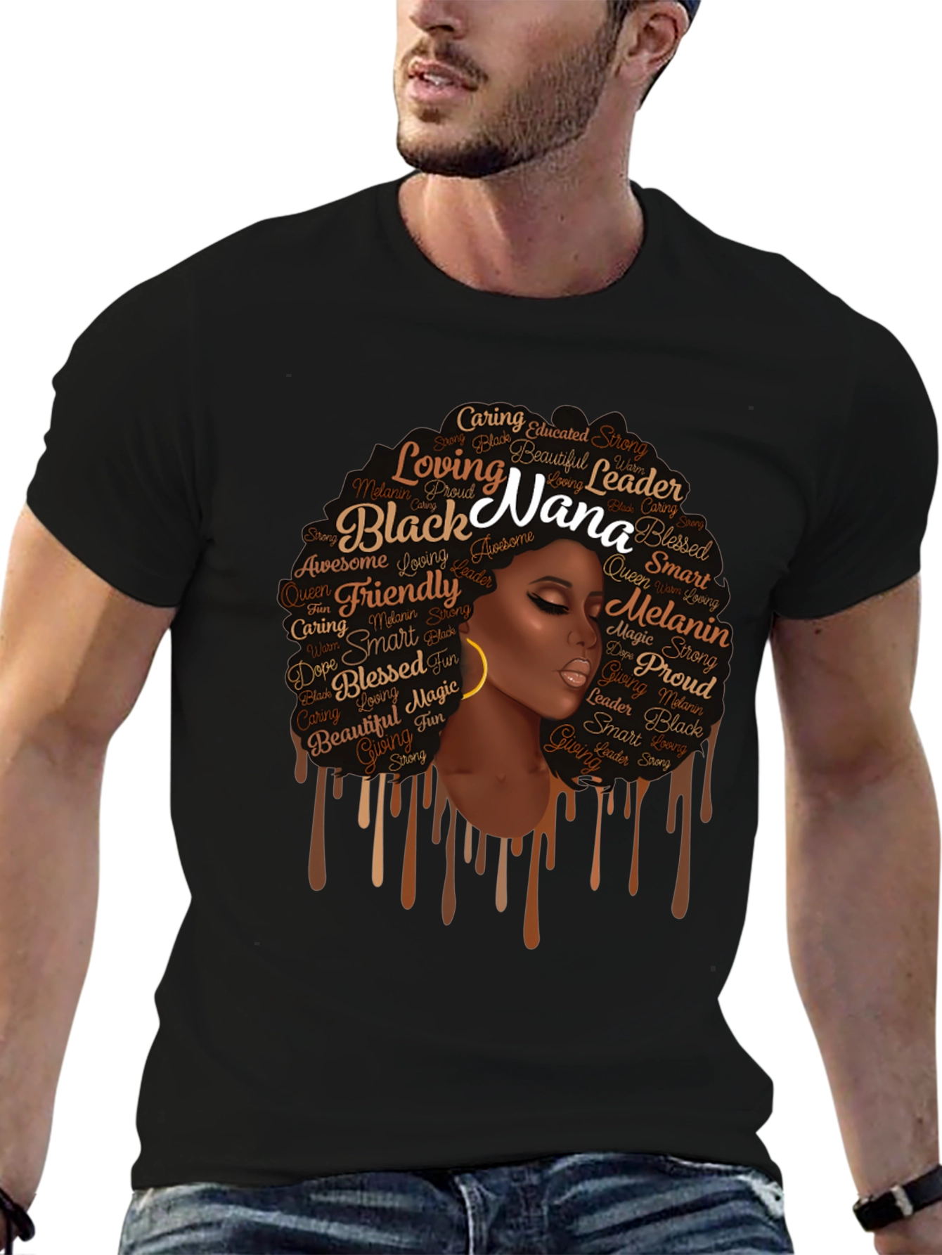 Black Nana Graphic T-Shirt - Afro Queen Tee