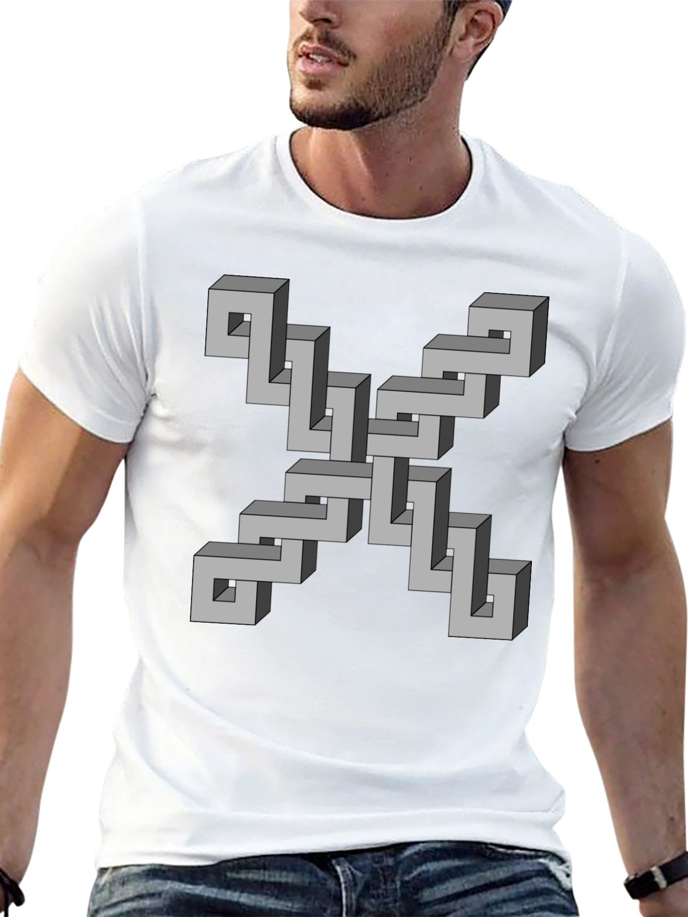 Optical Illusion Geometric T-Shirt