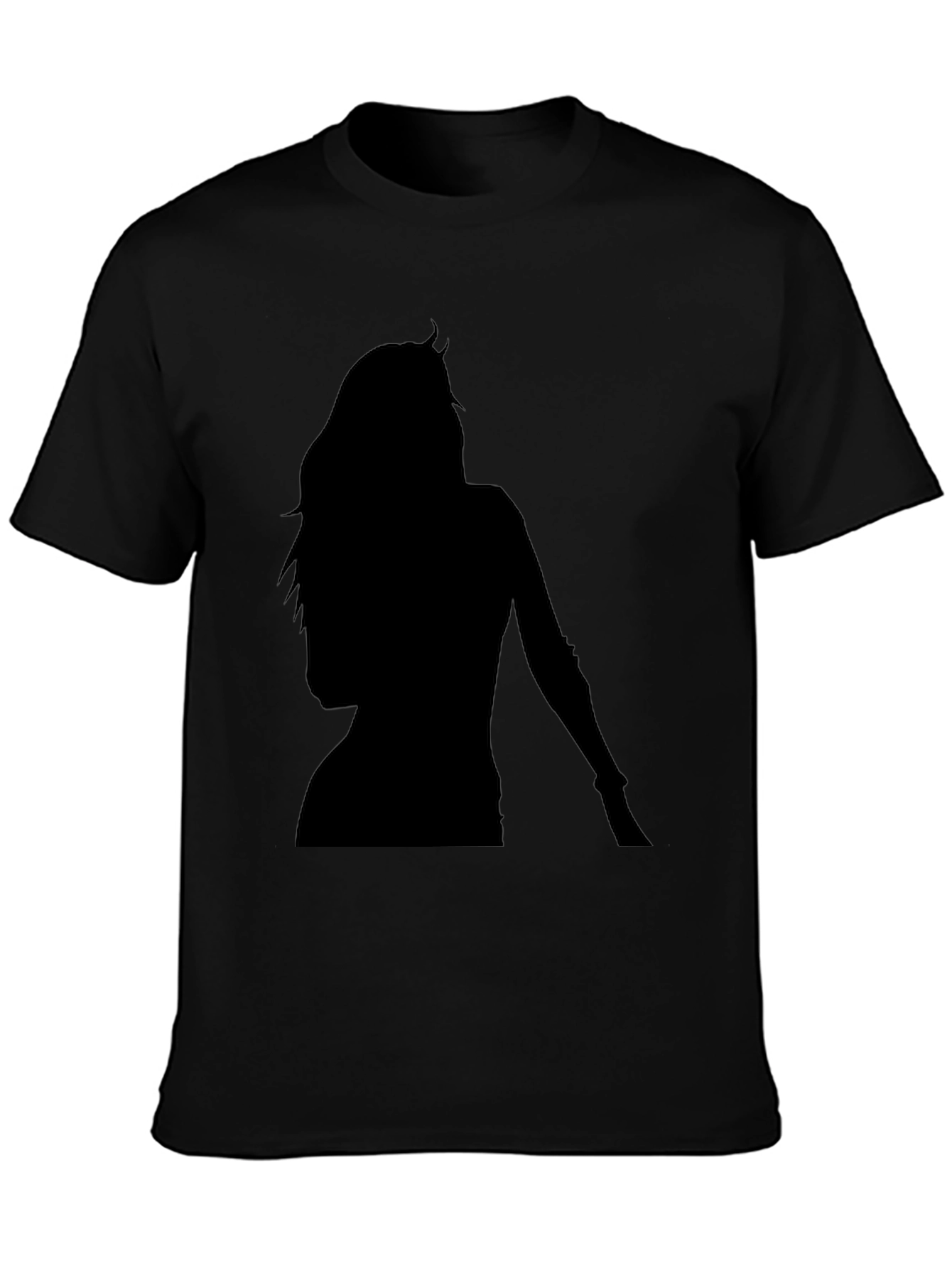 Silhouette Graphic Tee - Classic Black Cotton Blend Shirt