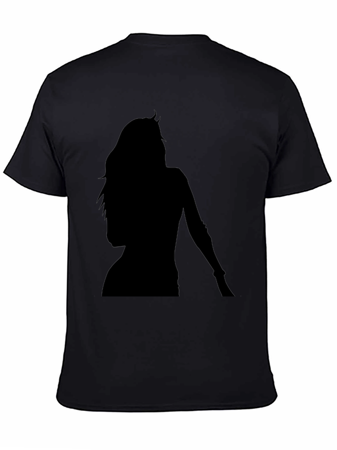 Silhouette Graphic Tee - Classic Black Cotton Blend Shirt