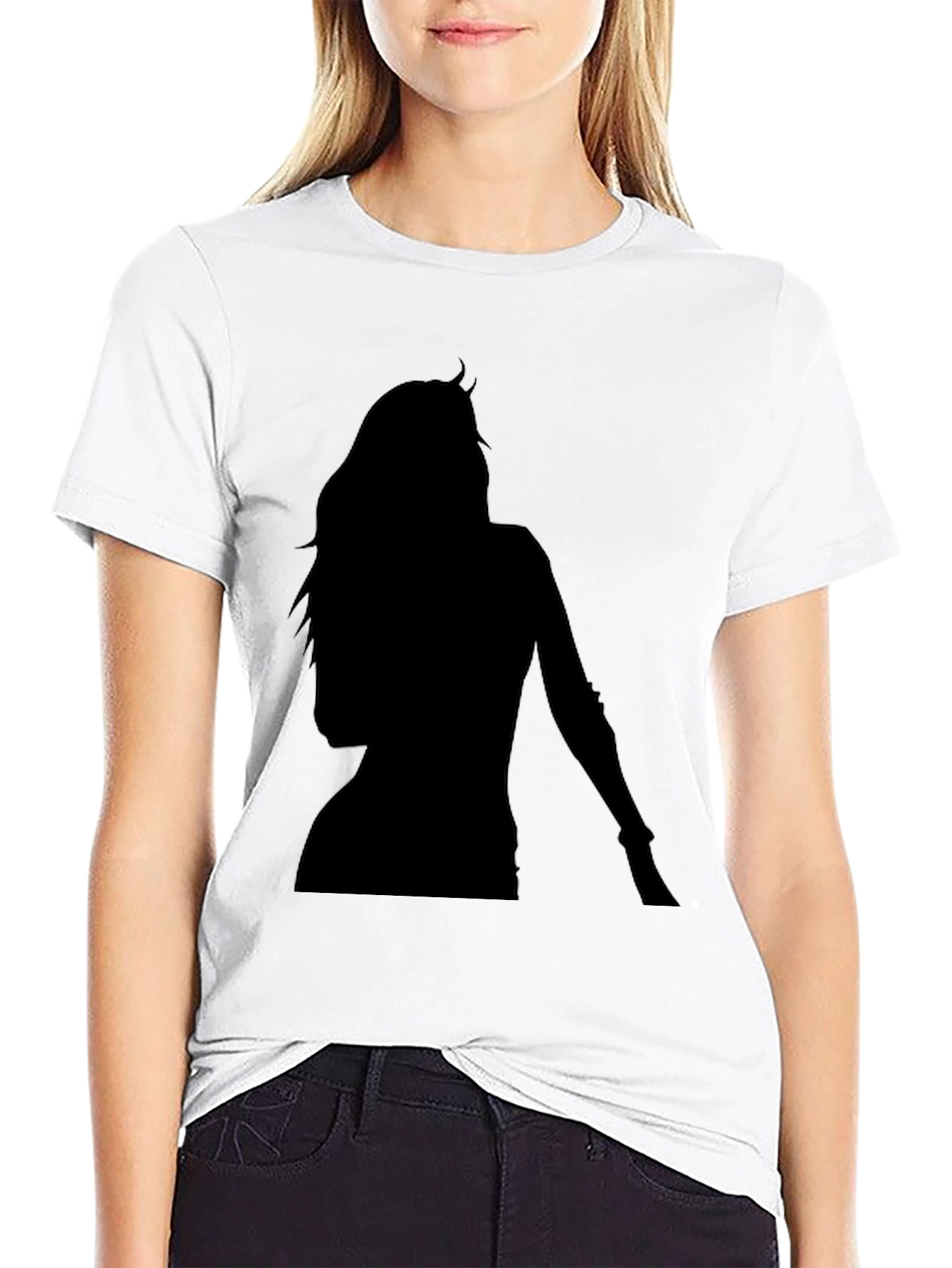 Silhouette Graphic Tee - Classic Black Cotton Blend Shirt
