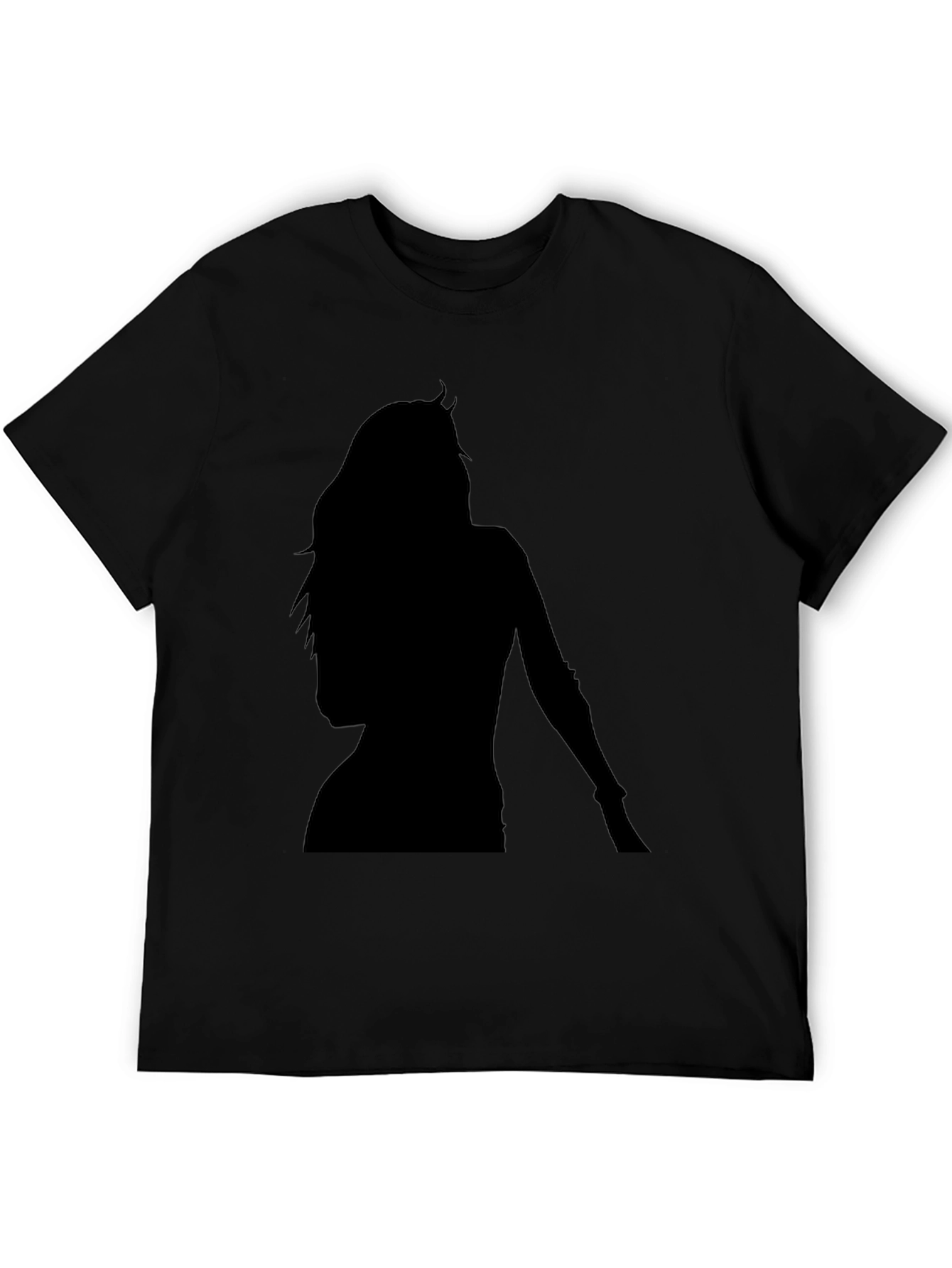 Silhouette Graphic Tee - Classic Black Cotton Blend Shirt