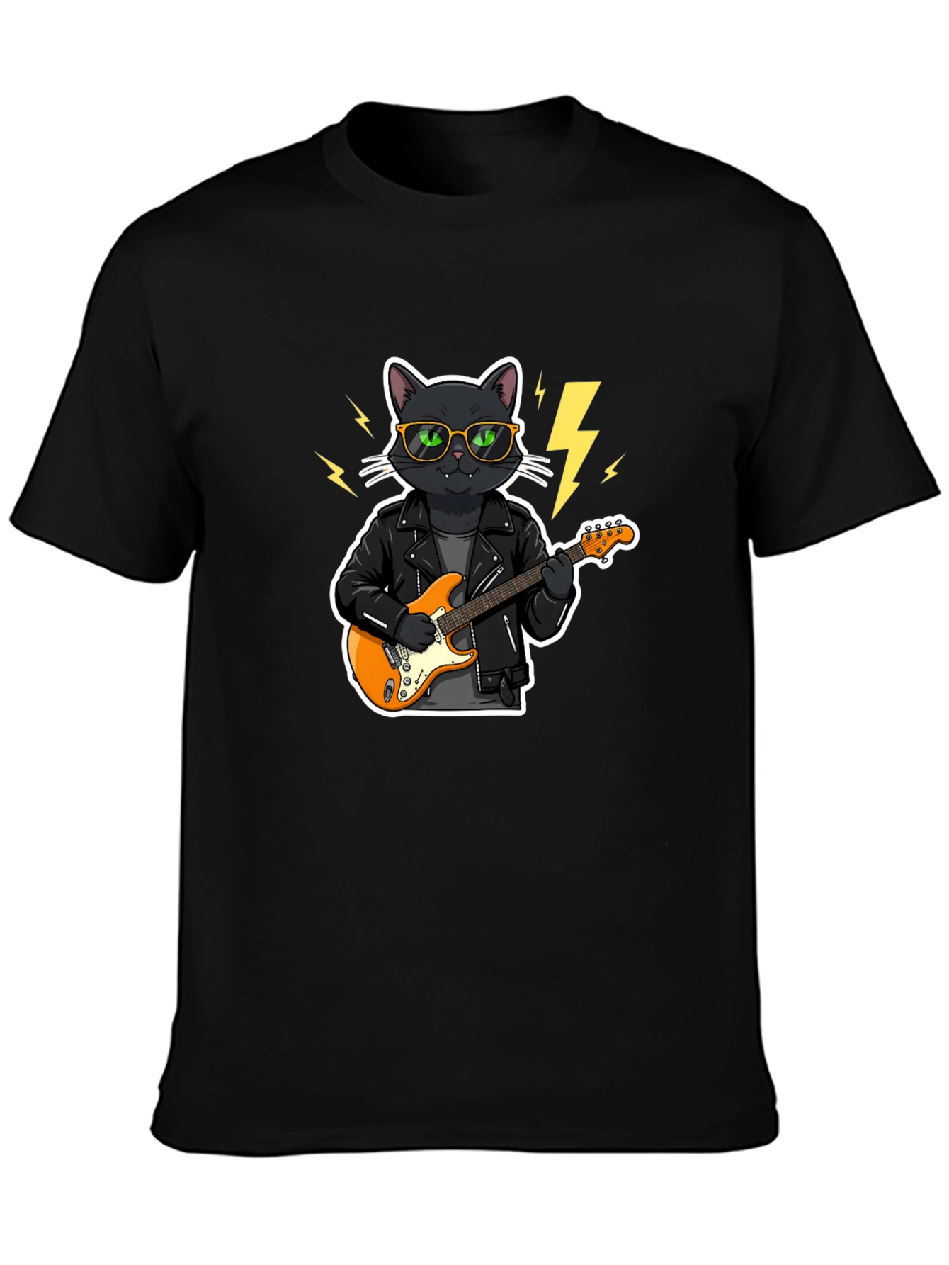Cool Cat Rocker T-Shirt - Black