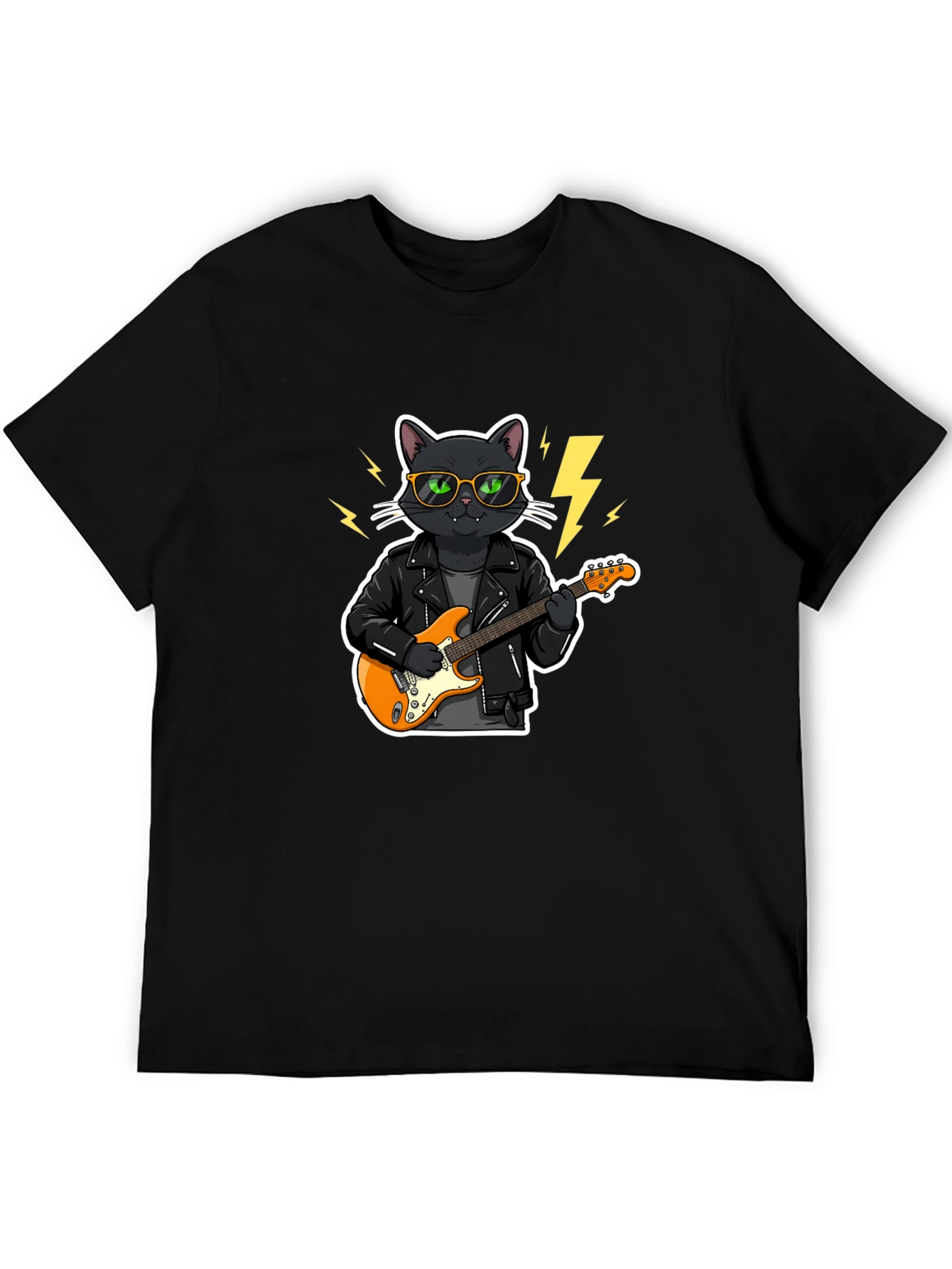 Cool Cat Rocker T-Shirt - Black
