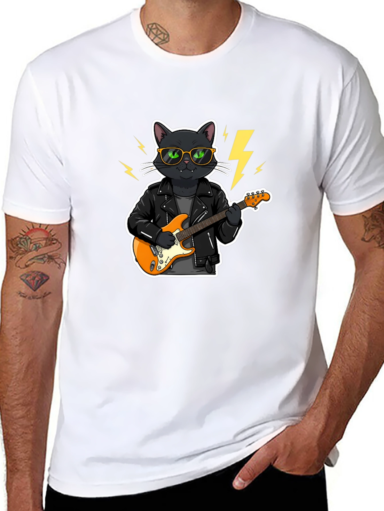 Cool Cat Rocker T-Shirt - Black