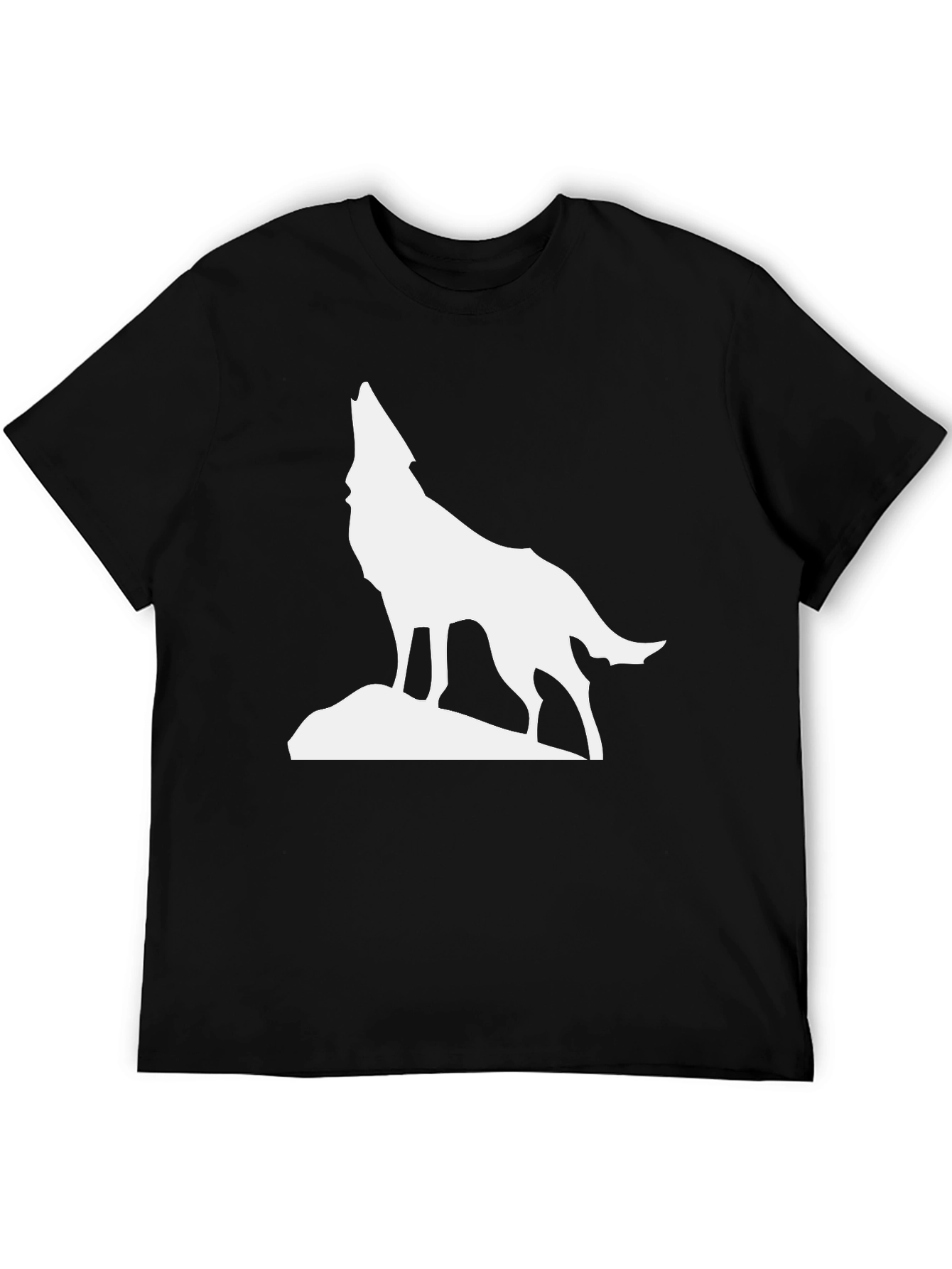 Howling Wolf Graphic Tee - Classic Black T-Shirt