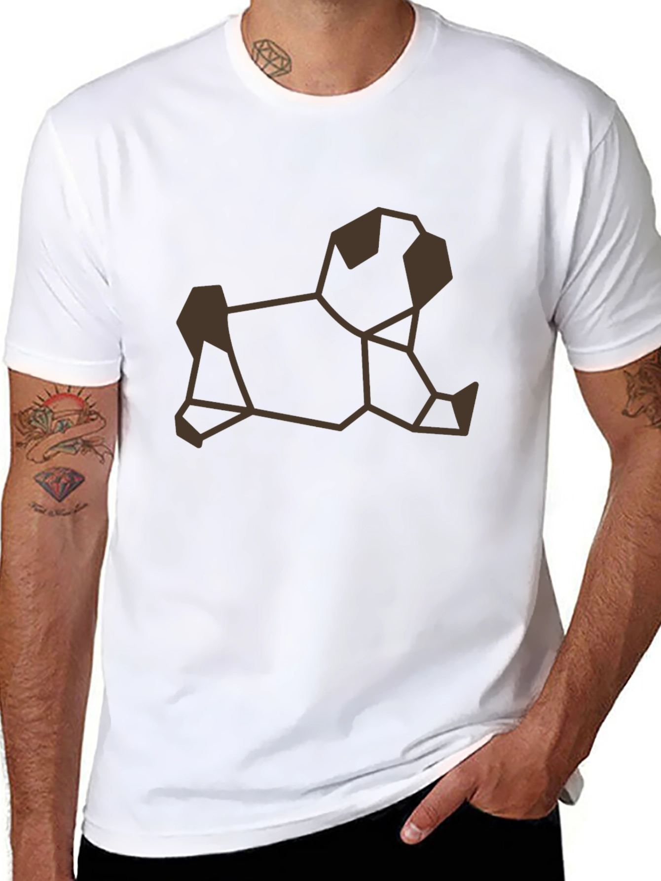 Geometric Pug Graphic Tee - Modern Dog Lover Style