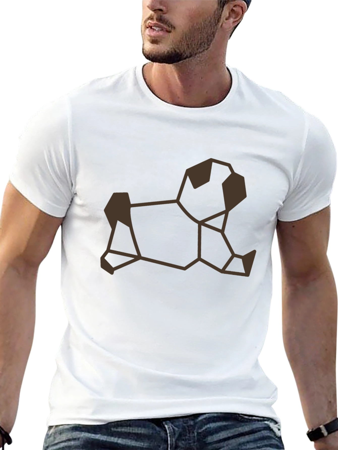 Geometric Pug Graphic Tee - Modern Dog Lover Style