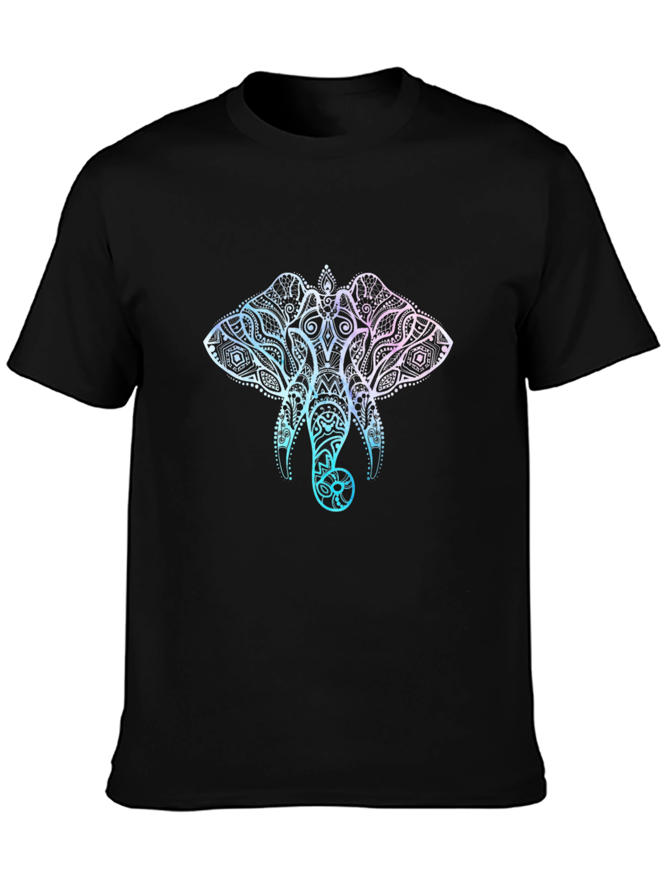 Elephant Mandala Graphic T-Shirt - Stylish Mens Black Tee