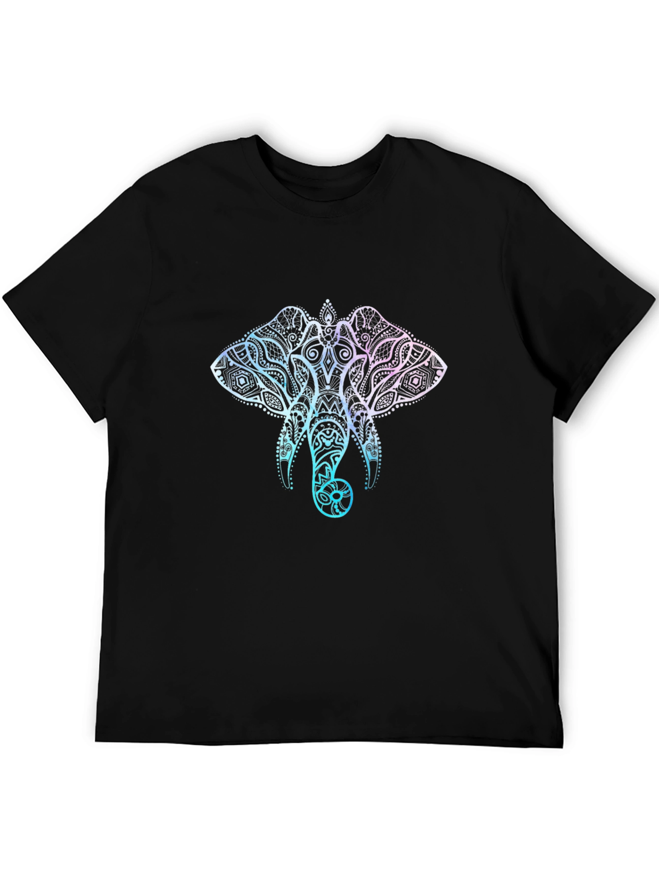 Elephant Mandala Graphic T-Shirt - Stylish Mens Black Tee