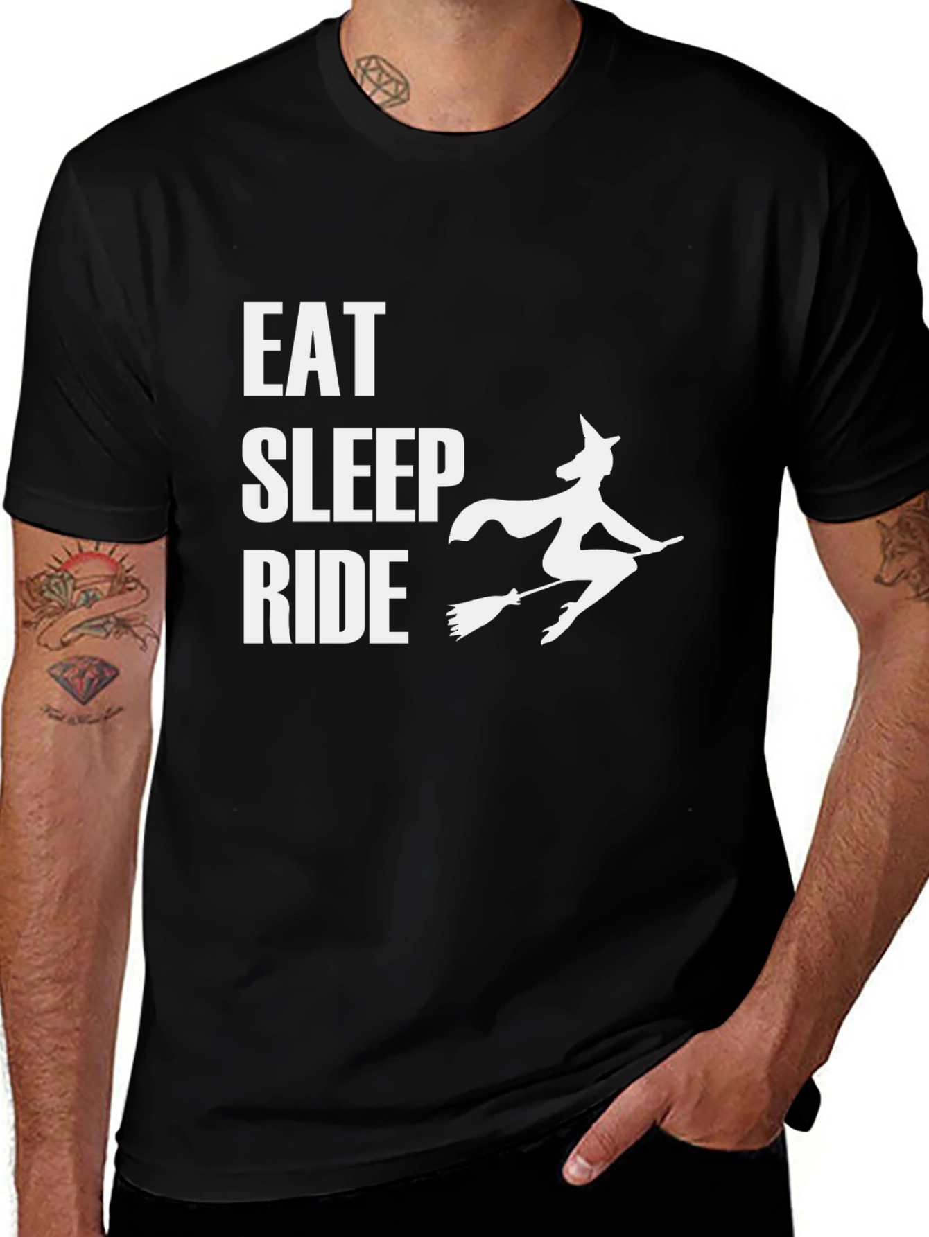 Eat Sleep Ride Witch Graphic Tee