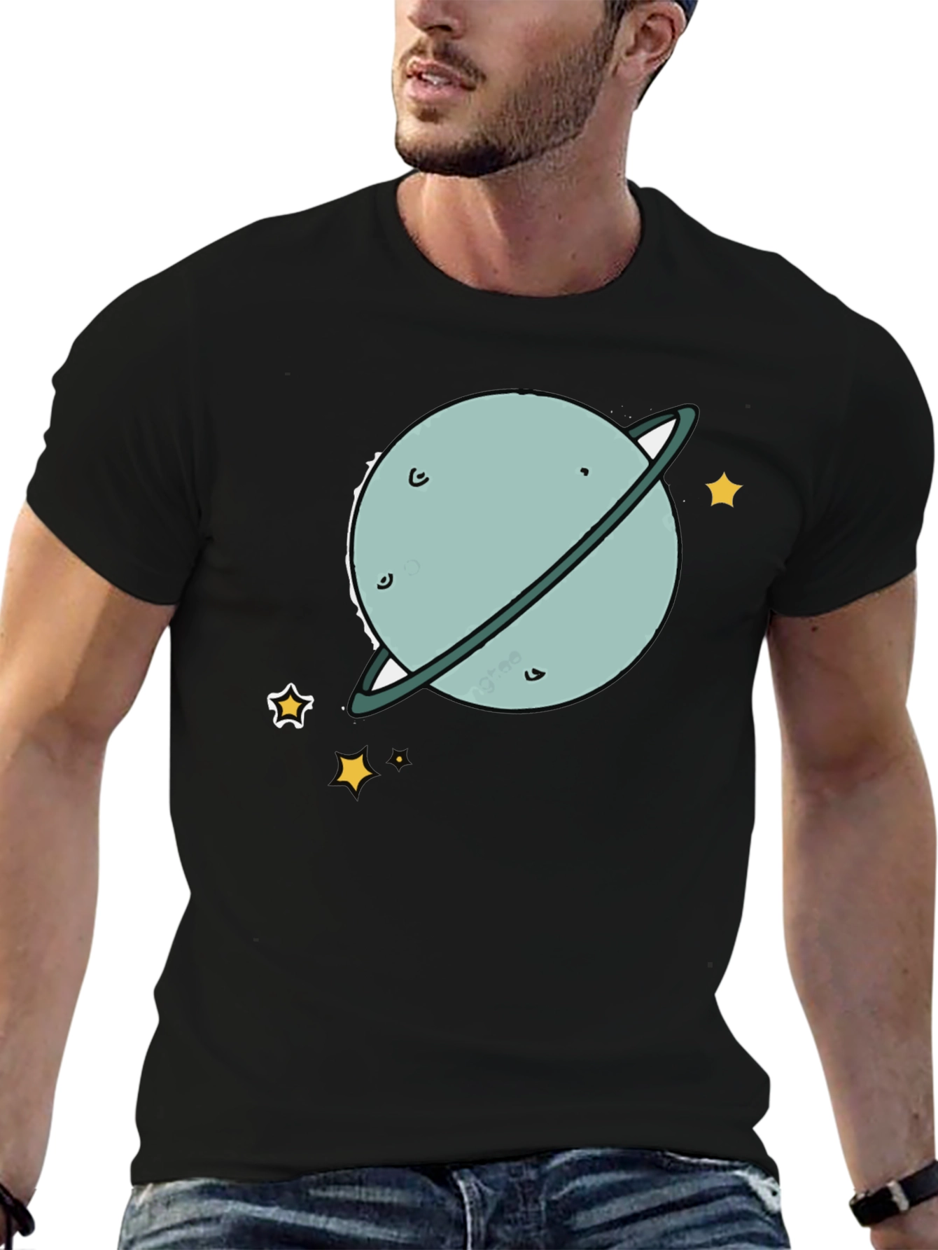 Planet Graphic Black T-Shirt