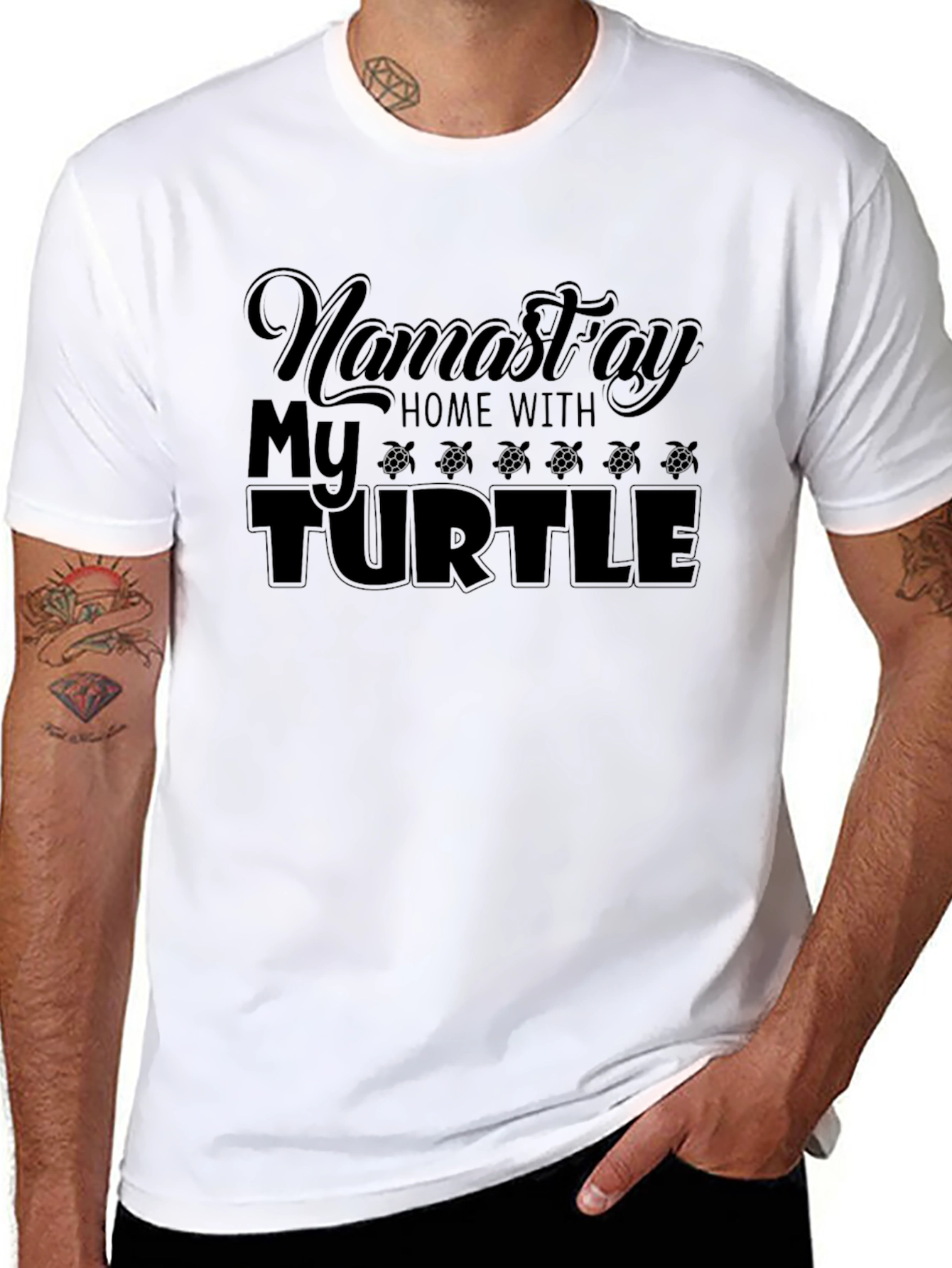 Namastay Home With My Turtle Black T-Shirt