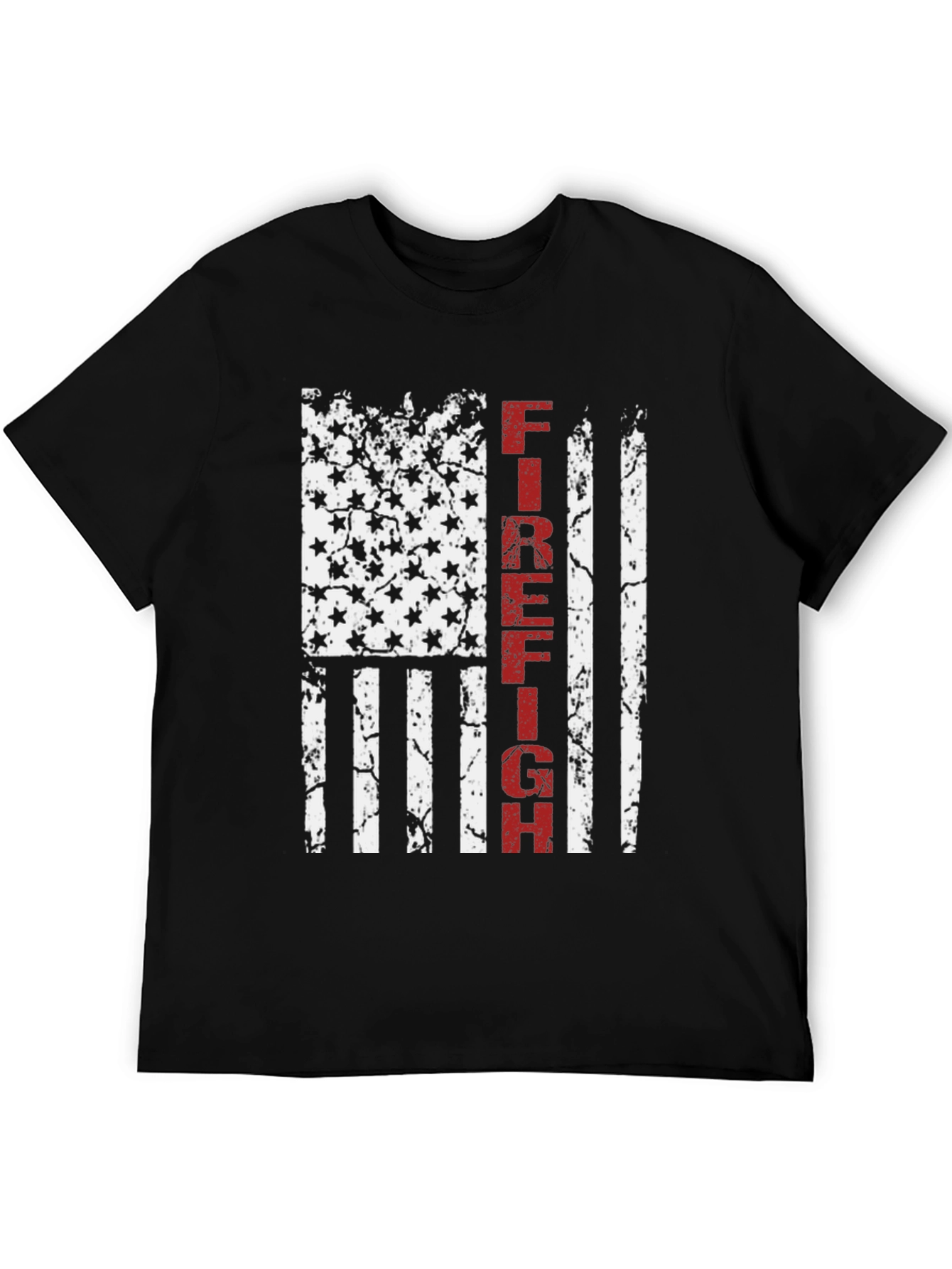Firefighter American Flag Graphic T-Shirt