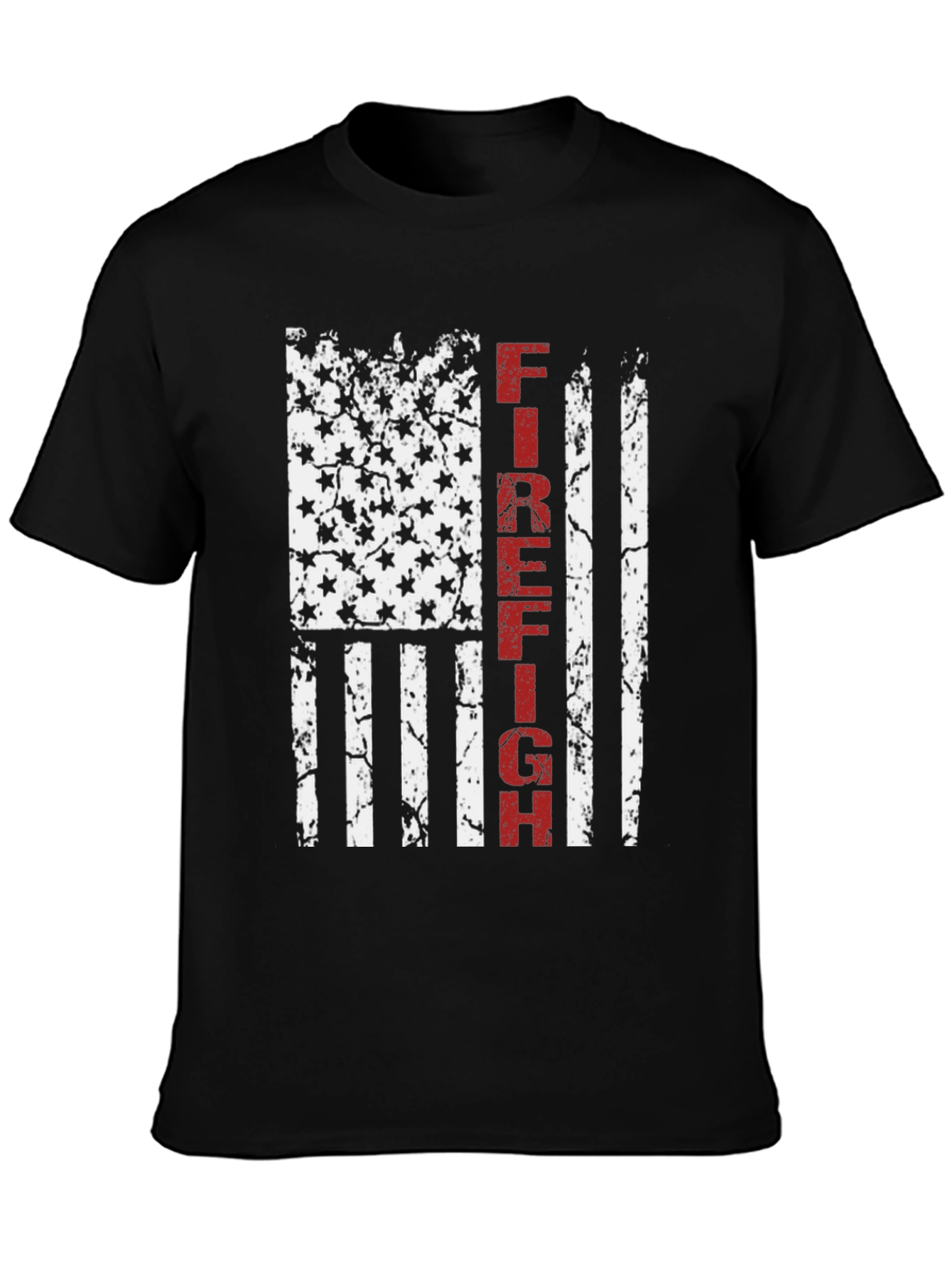 Firefighter American Flag Graphic T-Shirt