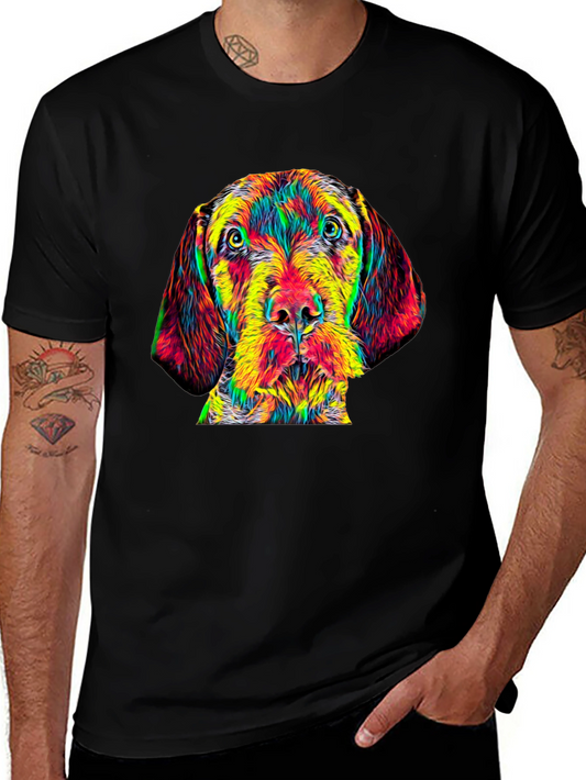 Dog Portrait Graphic Tee - Mens Black T-Shirt