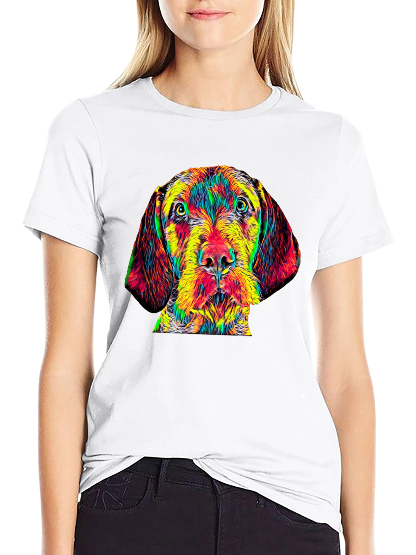 Dog Portrait Graphic Tee - Mens Black T-Shirt